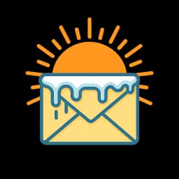 ThawMail logo - Envelope melting with sun shining behind it, representing cold emails warming up